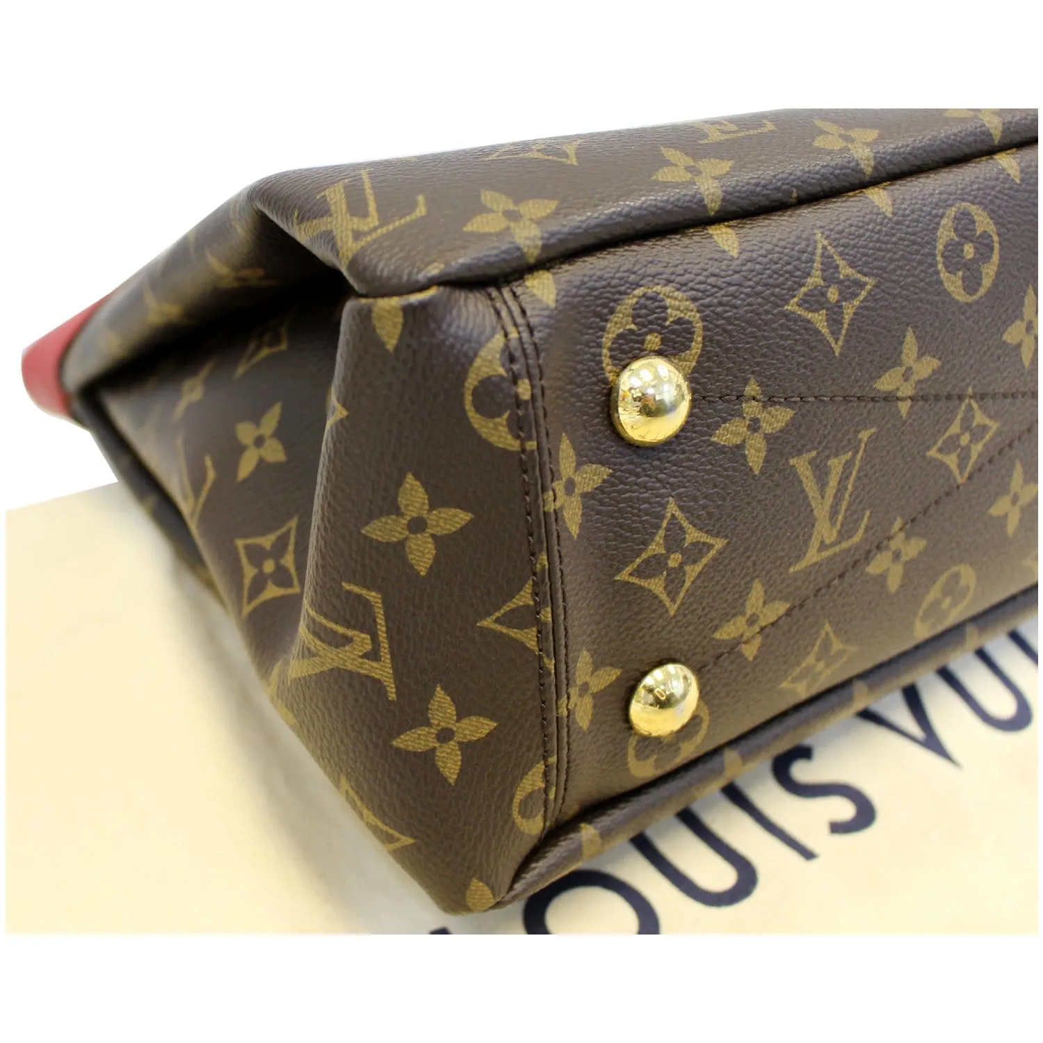LOUIS VUITTON Pallas Chain Monogram Canvas Shopper Bag Brown