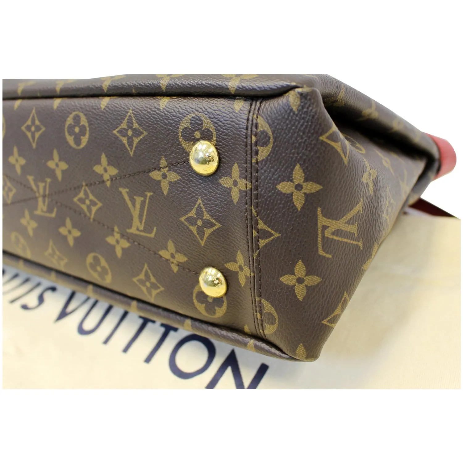 LOUIS VUITTON Pallas Chain Monogram Canvas Shopper Bag Brown