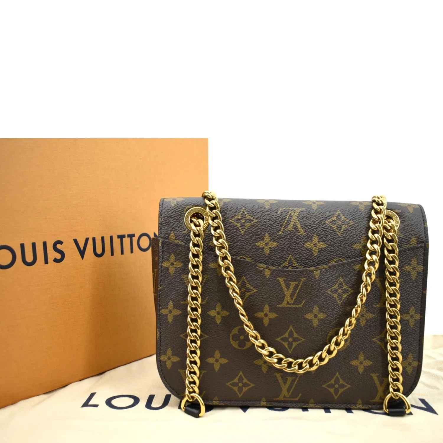 LOUIS VUITTON Passy NM Monogram Canvas Shoulder Bag Brown