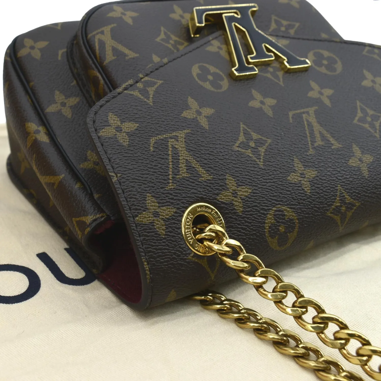 LOUIS VUITTON Passy NM Monogram Canvas Shoulder Bag Brown