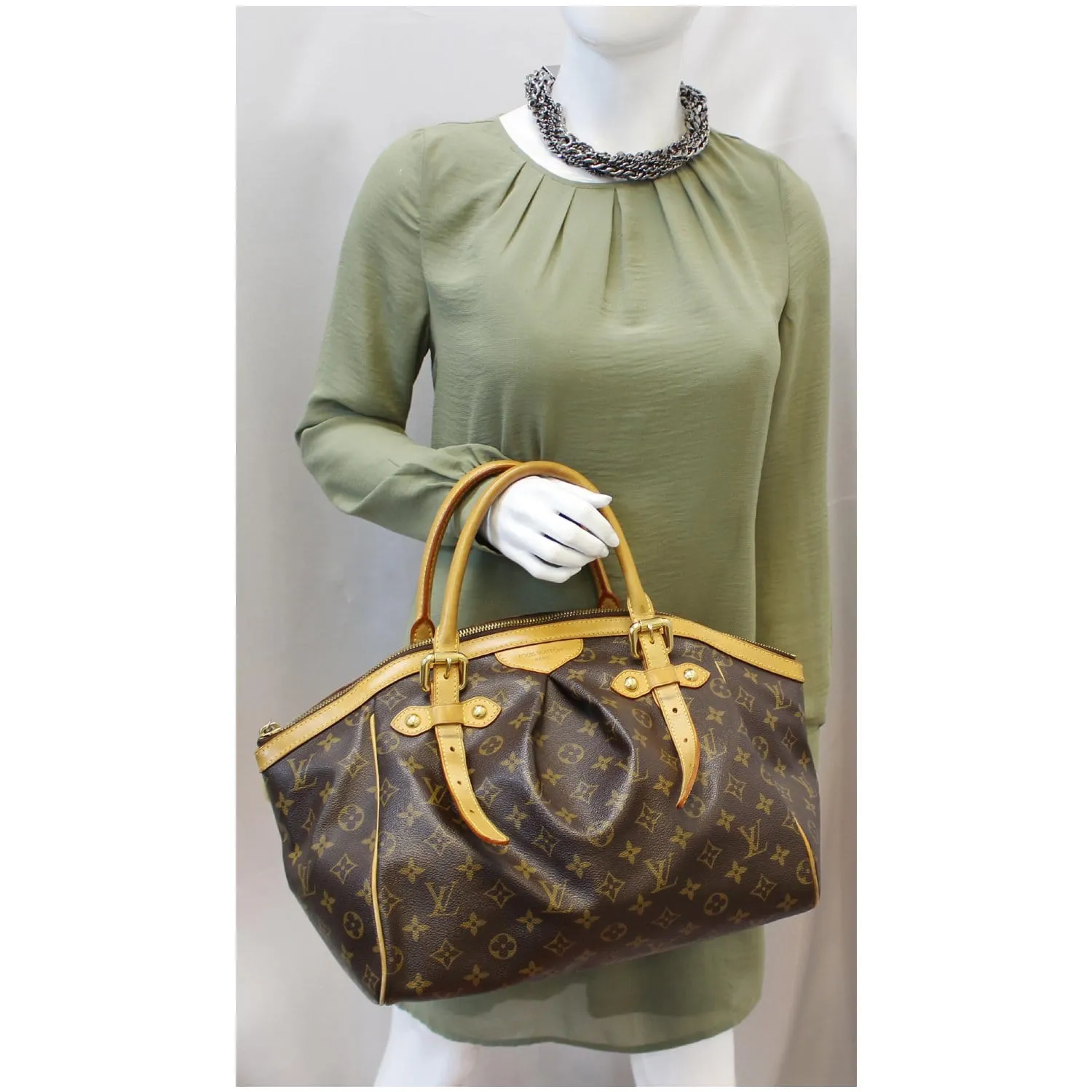 LOUIS VUITTON Tivoli GM Monogram Canvas Brown Shoulder Bag Brown