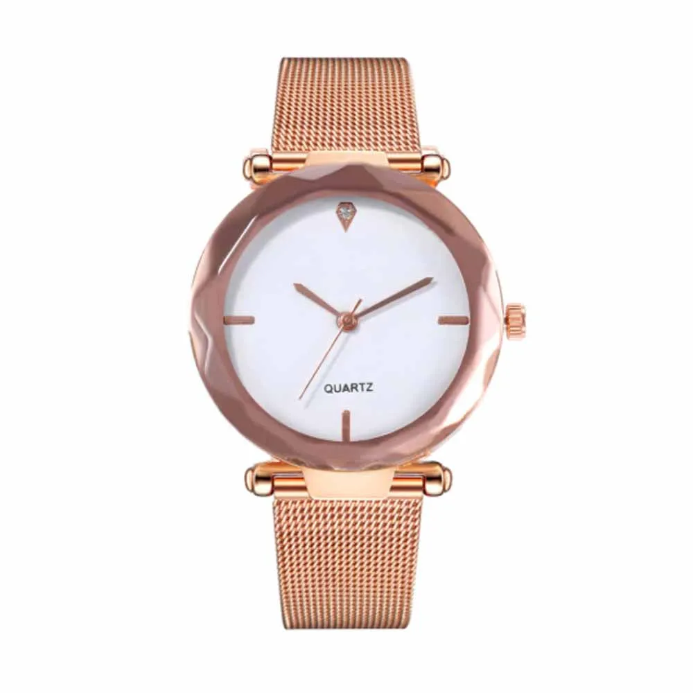 Lumina Golden-White Metal Strap Watch