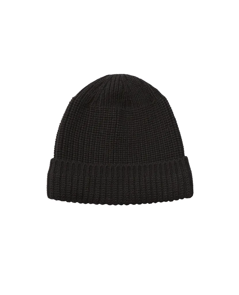 Machine Knit Watch Cap  | Black