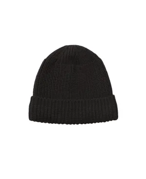 Machine Knit Watch Cap  | Black