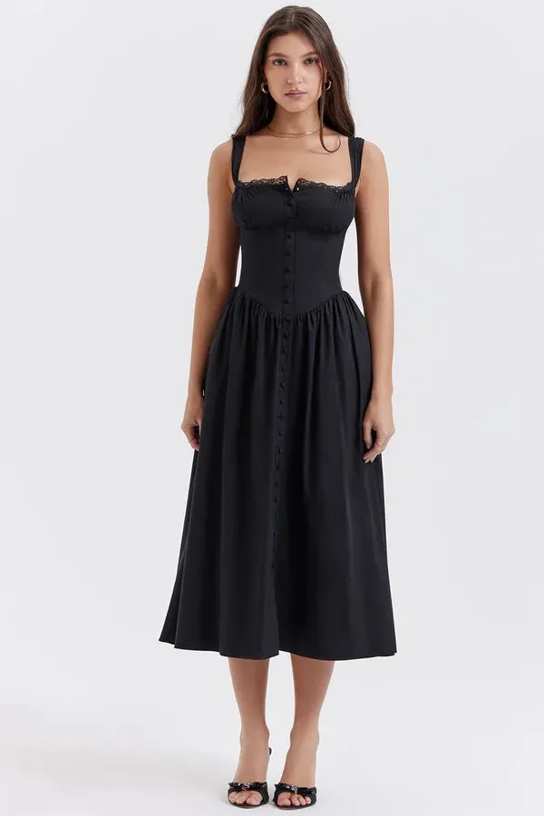 Magaly® | Black midi sundress
