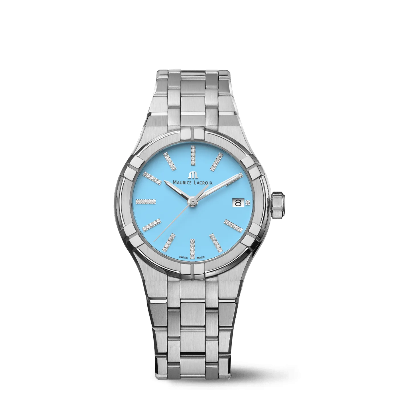 Maurice Lacroix AIKON 35mm Quartz Light Blue Women's Watch AI1106-SS002-450-1