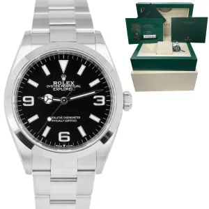 MAY 2021 MINT Rolex Explorer Black 3-6-9 Stainless Steel 36mm 124270 Watch B P