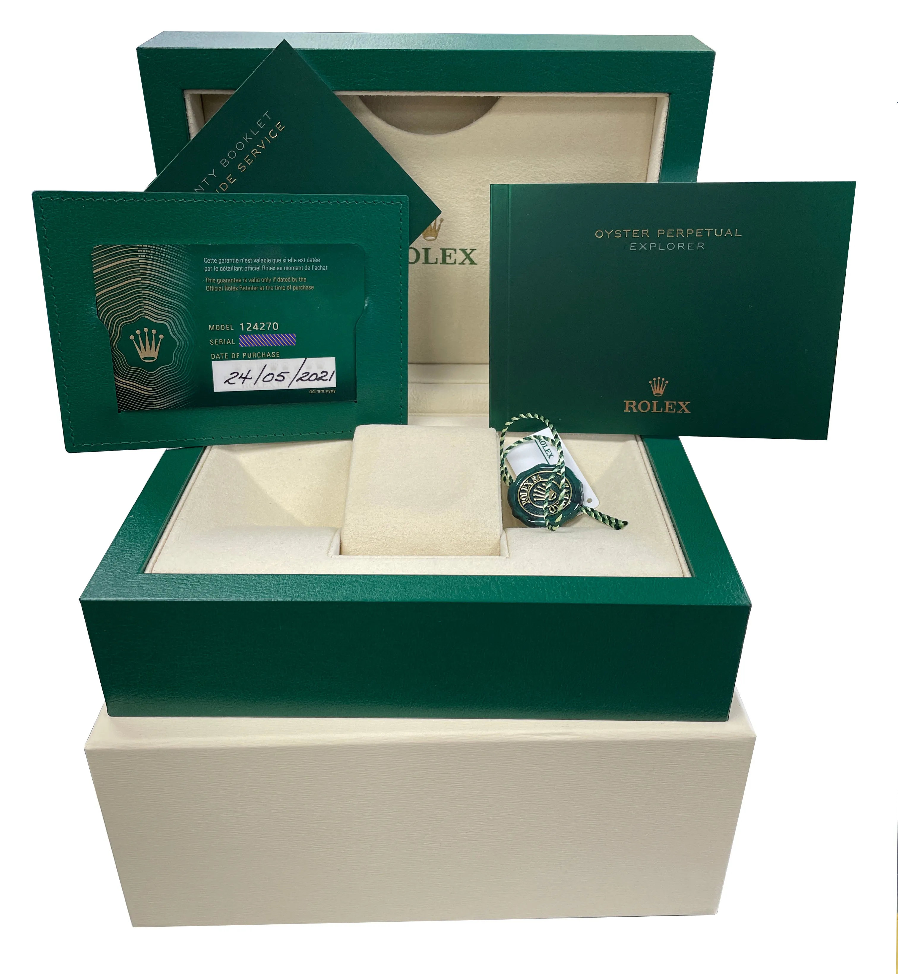 MAY 2021 MINT Rolex Explorer Black 3-6-9 Stainless Steel 36mm 124270 Watch B P