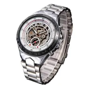 MCE 60275 Luxury Male Self-wind Mechanical Watches Stainless Steel Roman Numeral Wrist Watch
