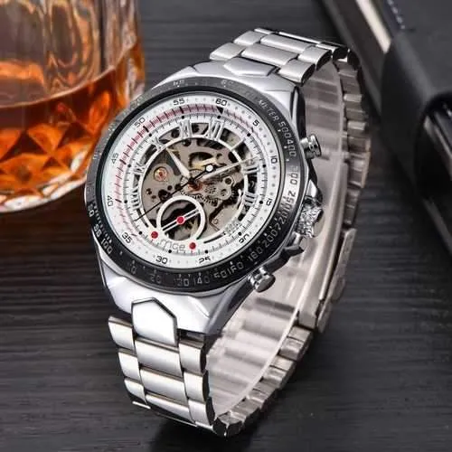 MCE 60275 Luxury Male Self-wind Mechanical Watches Stainless Steel Roman Numeral Wrist Watch