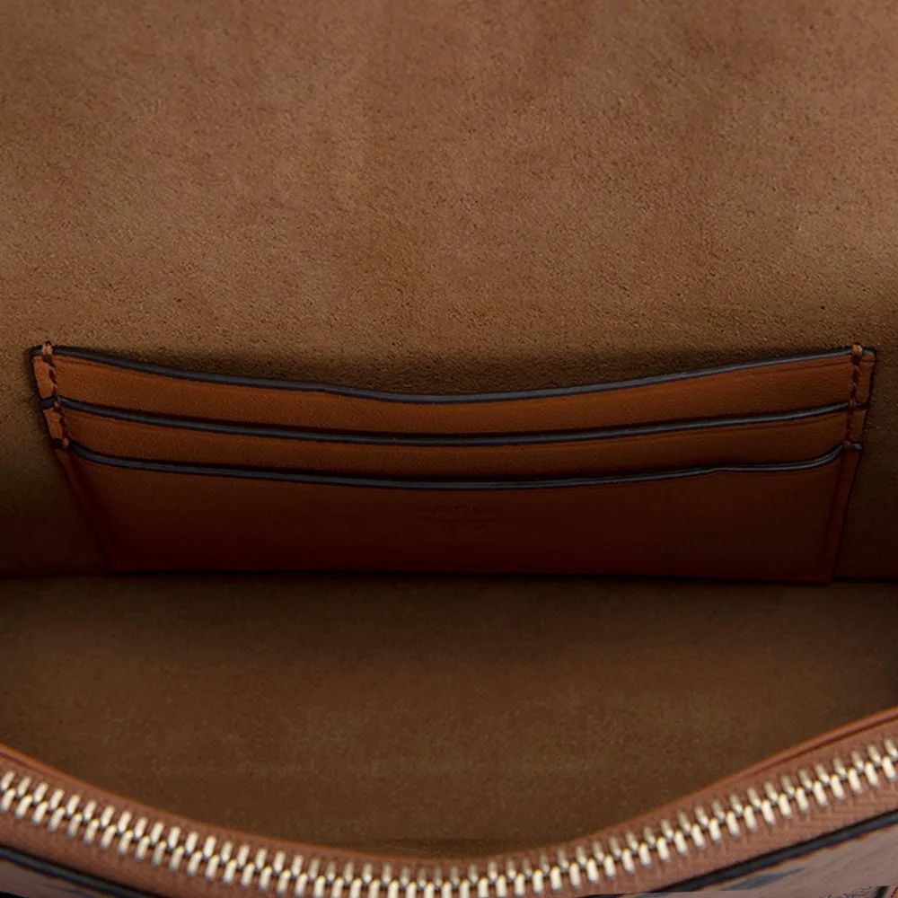 MCM Gretl Visetos Leather Crossbody Bag Cognac  Mini