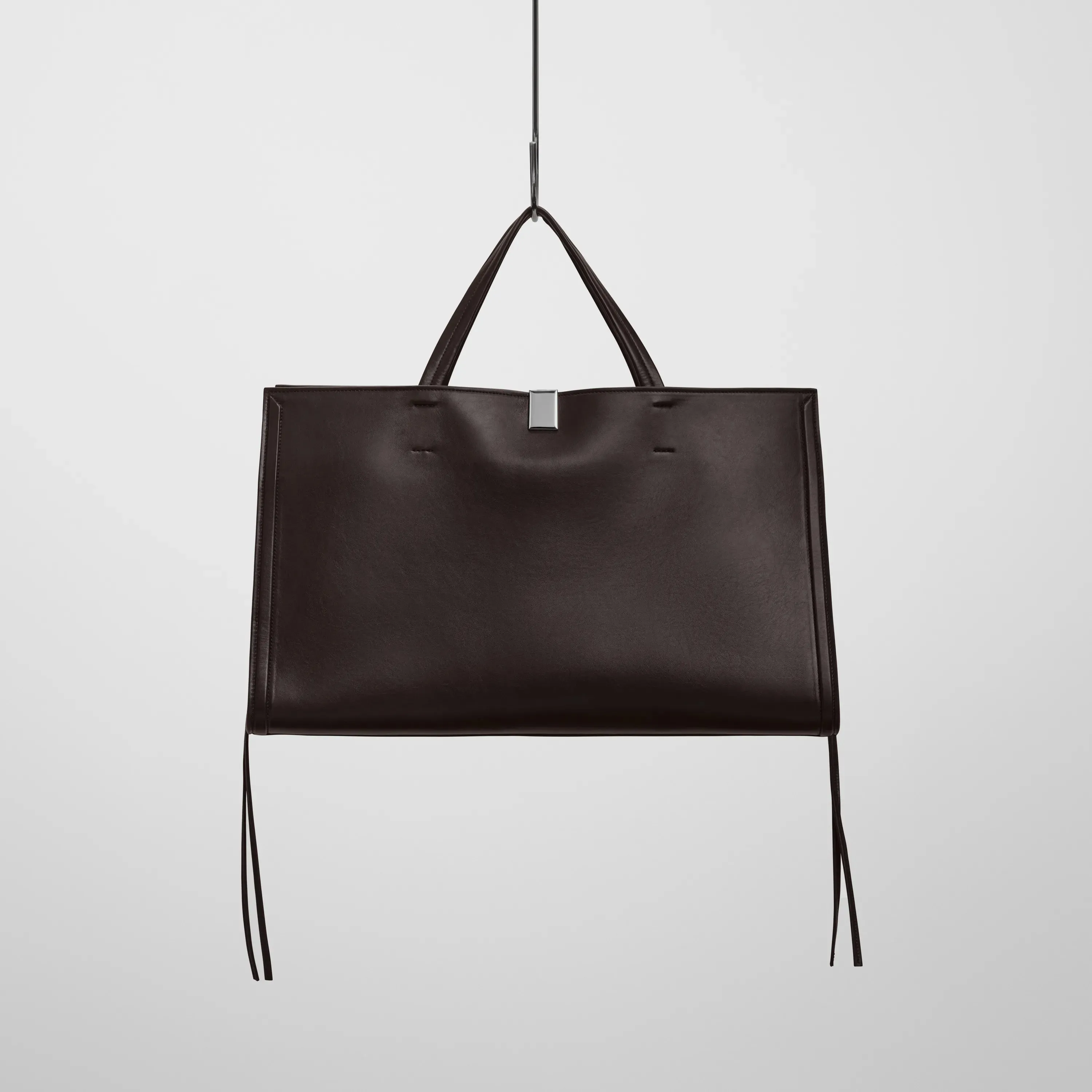 MEDIUM KIT CABAS | chocolate brown leather