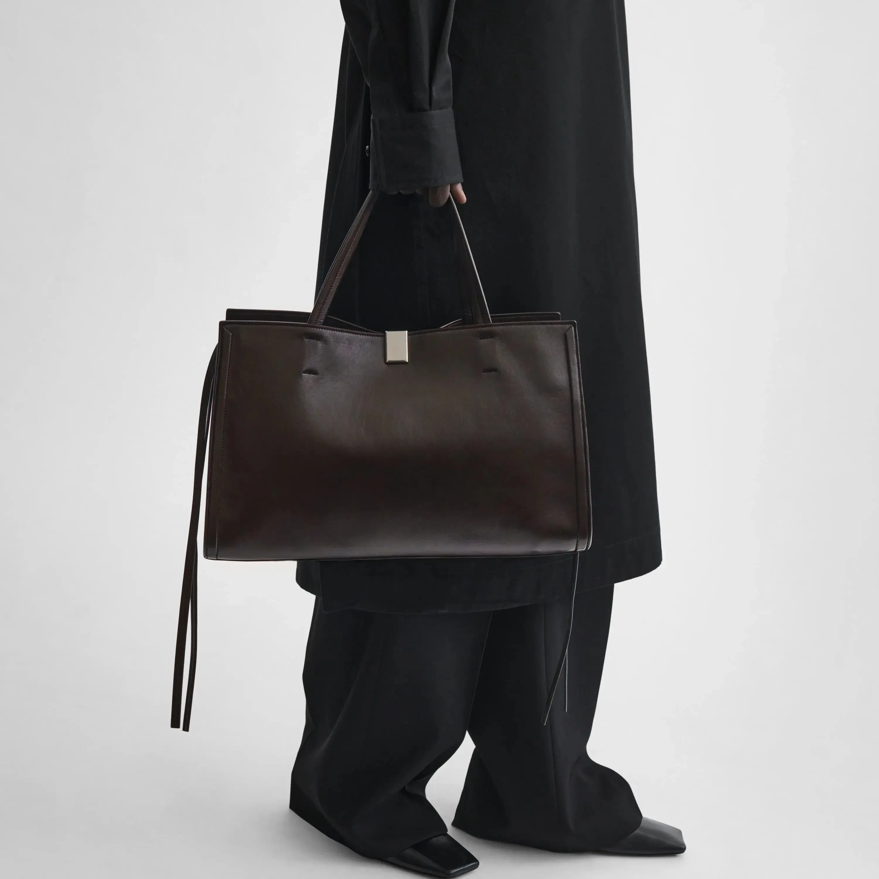 MEDIUM KIT CABAS | chocolate brown leather