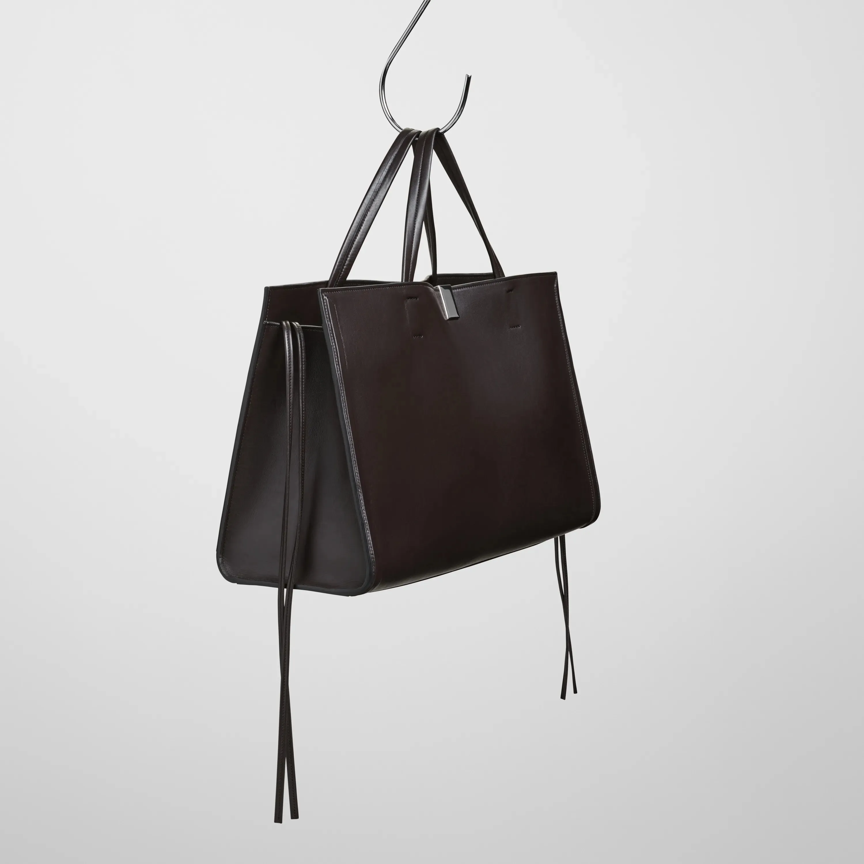 MEDIUM KIT CABAS | chocolate brown leather