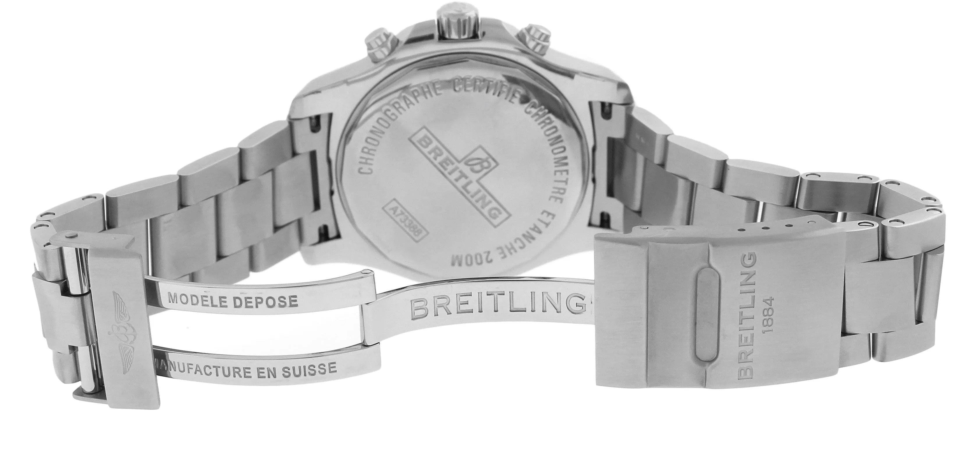 Men's Breitling Colt Chronograph A73388 Black 44mm Stainless Quartz Date Watch
