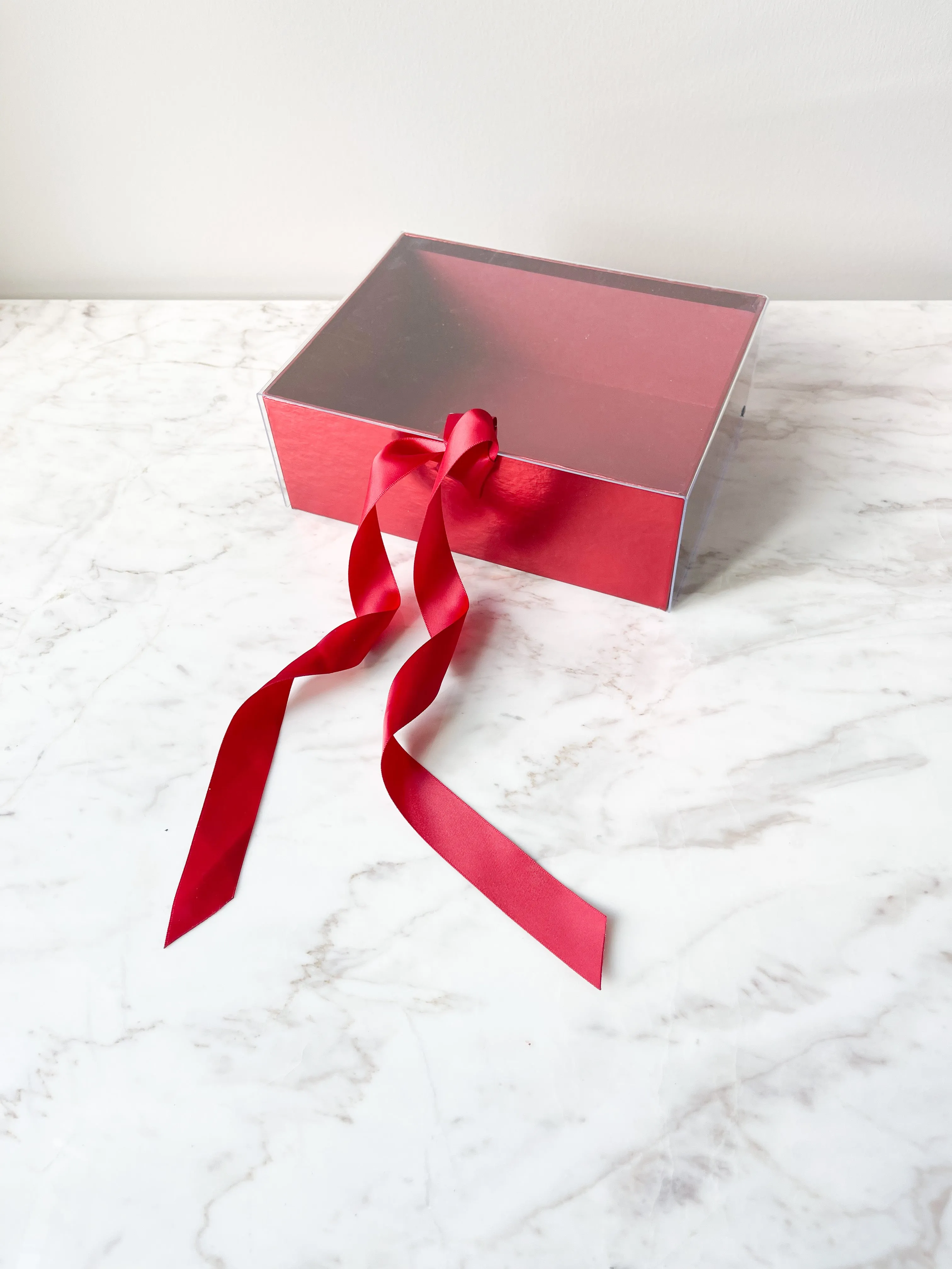 Metallic Acrylic Box with Ribbon