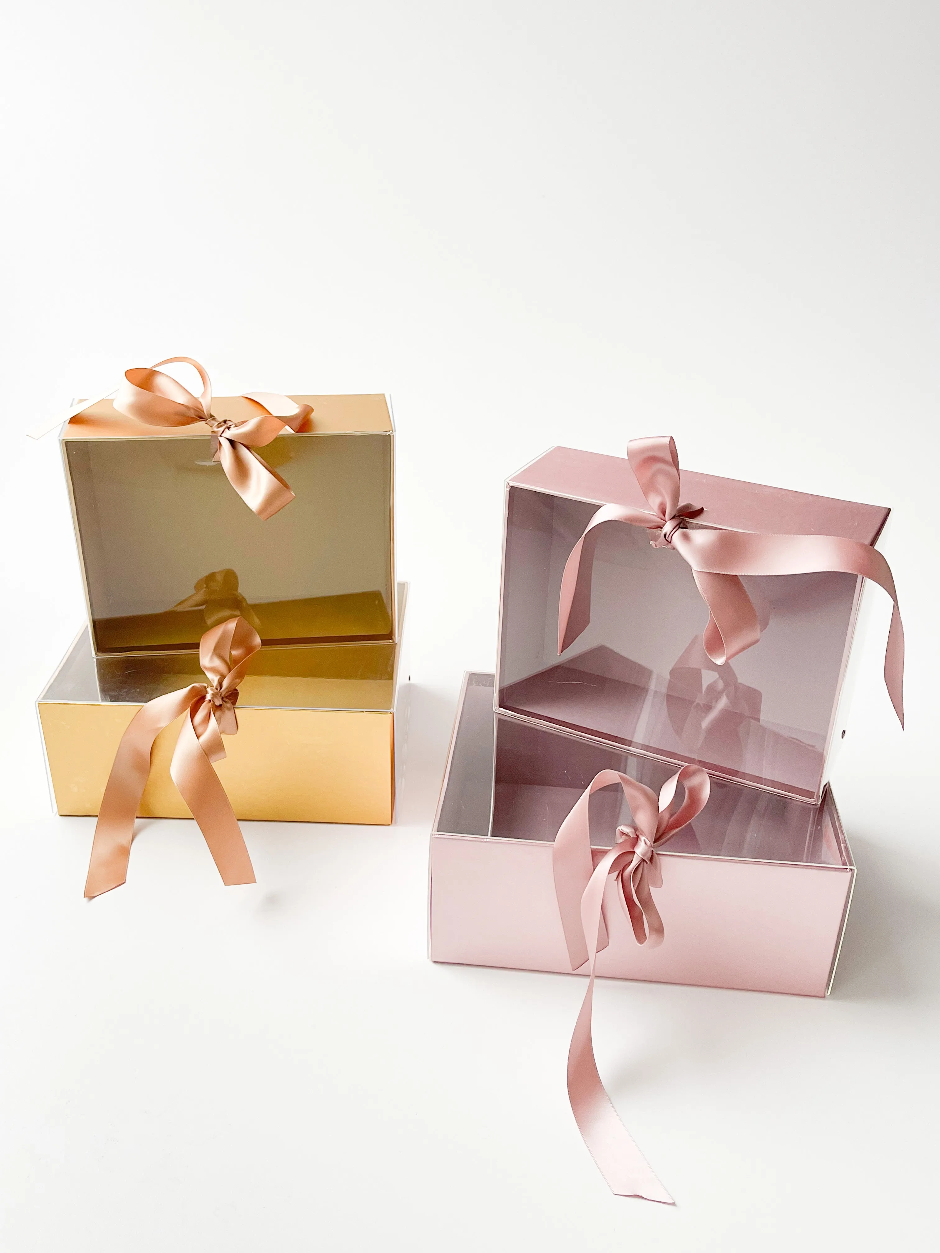 Metallic Acrylic Box with Ribbon