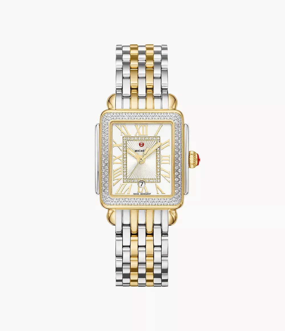 Michele Deco Madison Mid Two-Tone 31mm Diamond Women's Watch MWW06G000002