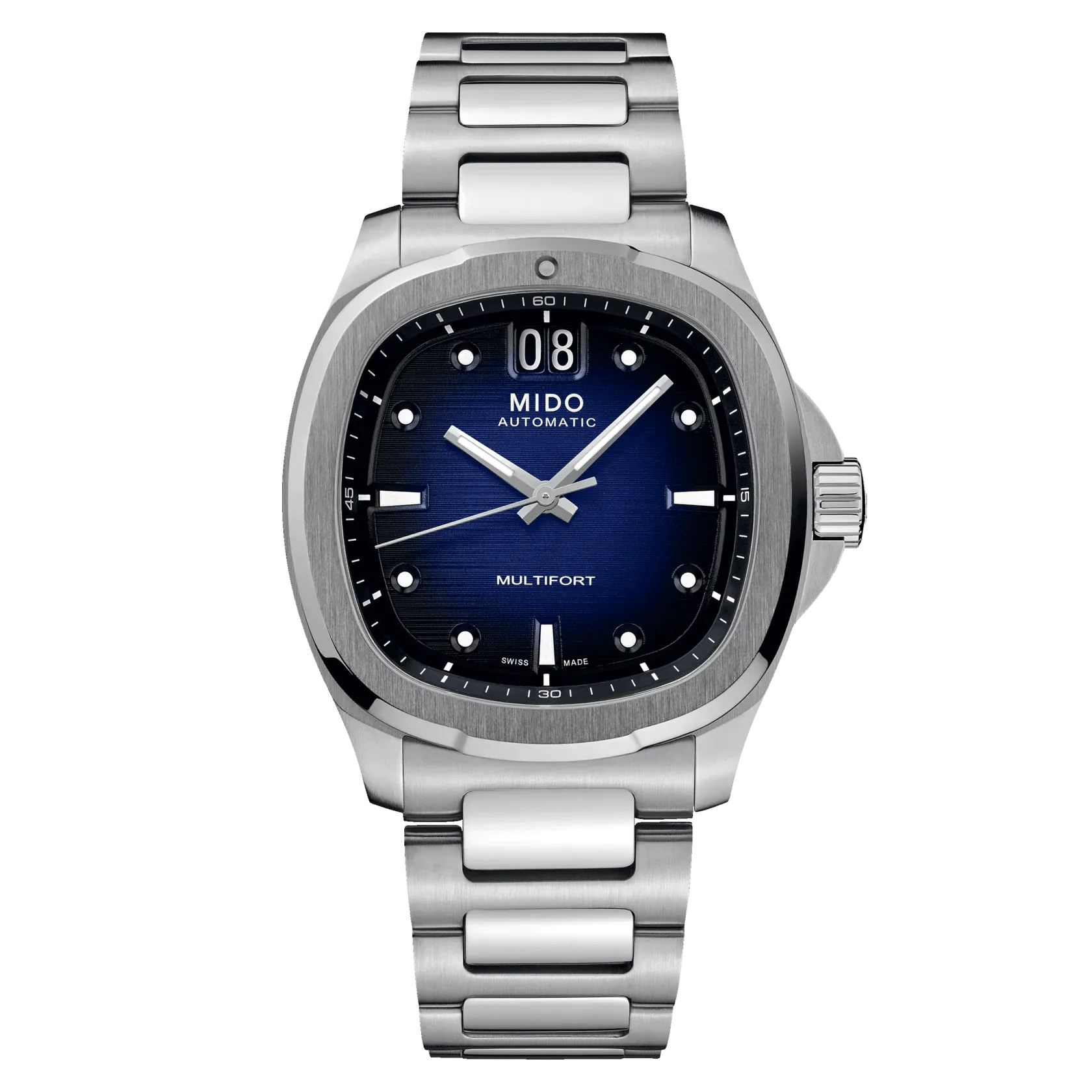 Mido Multifort TV Big Date Blue Dial Steel Men's Watch M0495261104100