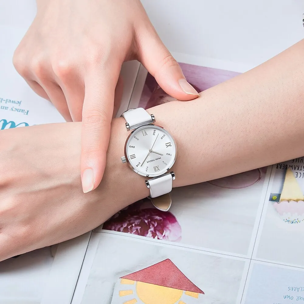 MINI FOCUS New Watches Women Luxury Fashion Ladies Waterproof Watch Black Leather Casual Female Clock Women&#39;s Gift Montre Femme