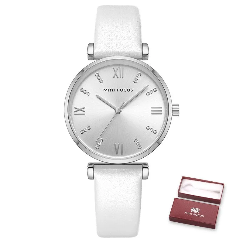 MINI FOCUS New Watches Women Luxury Fashion Ladies Waterproof Watch Black Leather Casual Female Clock Women&#39;s Gift Montre Femme