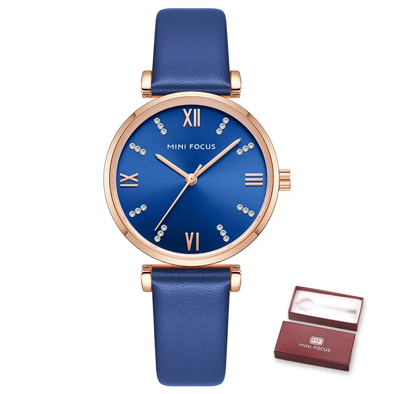 MINI FOCUS New Watches Women Luxury Fashion Ladies Waterproof Watch Black Leather Casual Female Clock Women&#39;s Gift Montre Femme