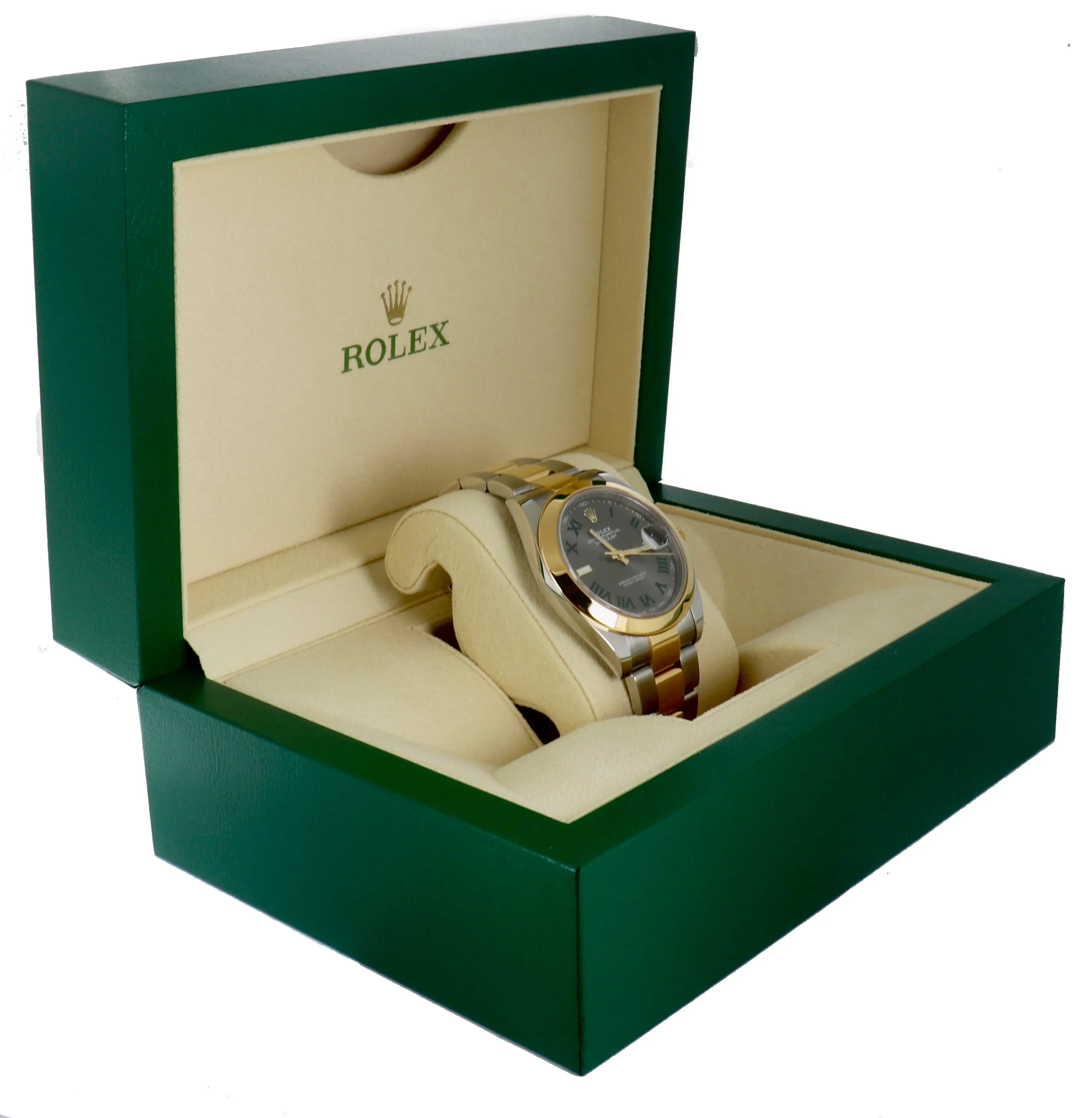 MINT 2018 Rolex DateJust 41 Slate Gray Green Roman Wimbledon 126303 Smooth 41MM