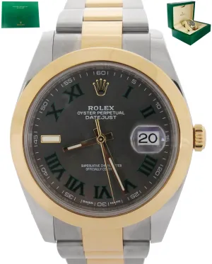 MINT 2018 Rolex DateJust 41 Slate Gray Green Roman Wimbledon 126303 Smooth 41MM