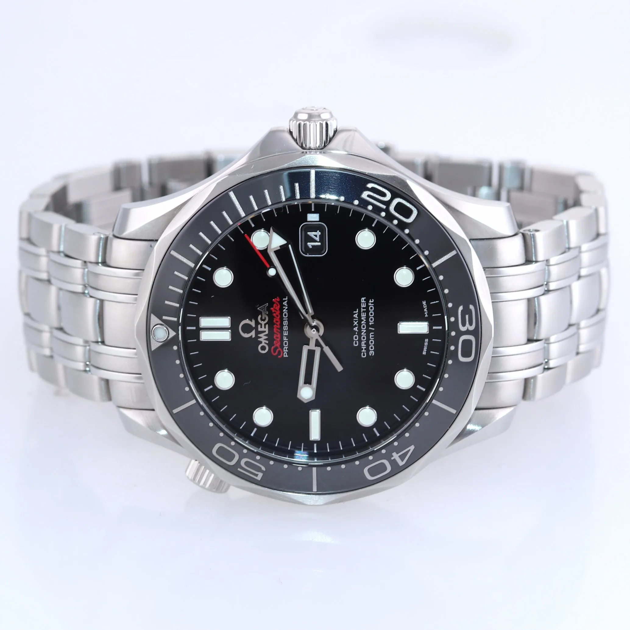 MINT Omega Seamaster Black Co-Axial 300M 212.30.41.20.01.003 41mm Date Watch Box