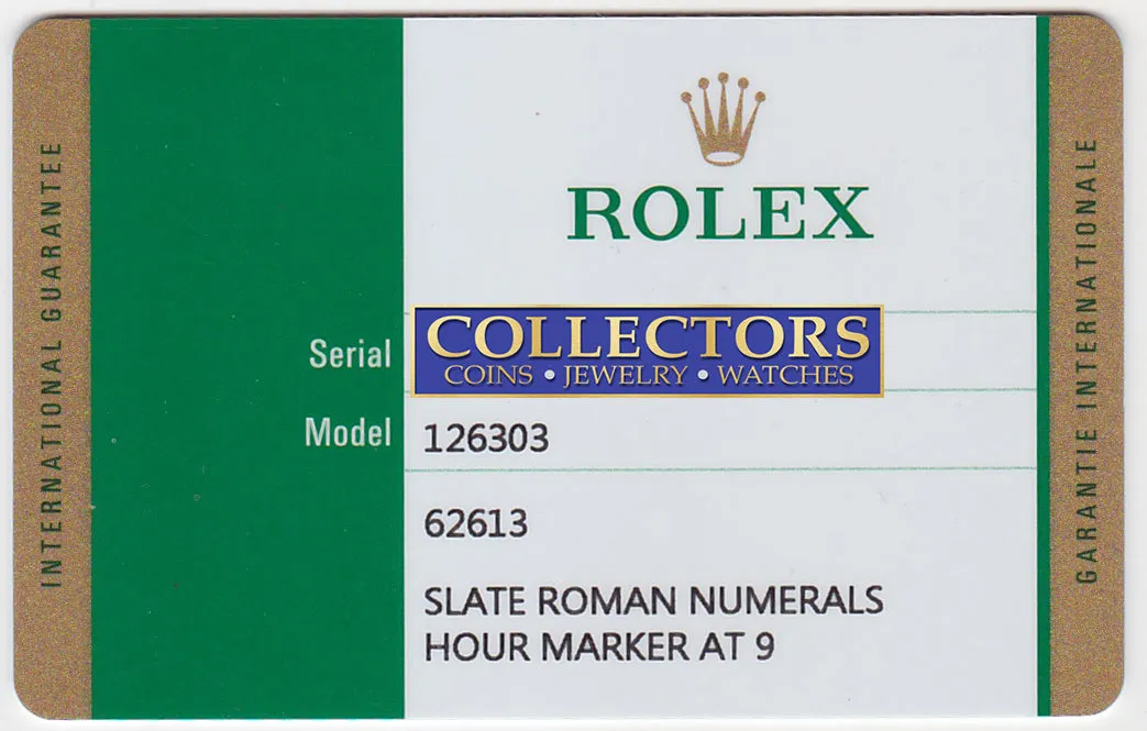 MINT PAPERS 2019 Rolex DateJust 41 Slate Wimbledon 126303 41mm Jubilee Watch