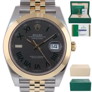 MINT PAPERS 2019 Rolex DateJust 41 Slate Wimbledon 126303 41mm Jubilee Watch