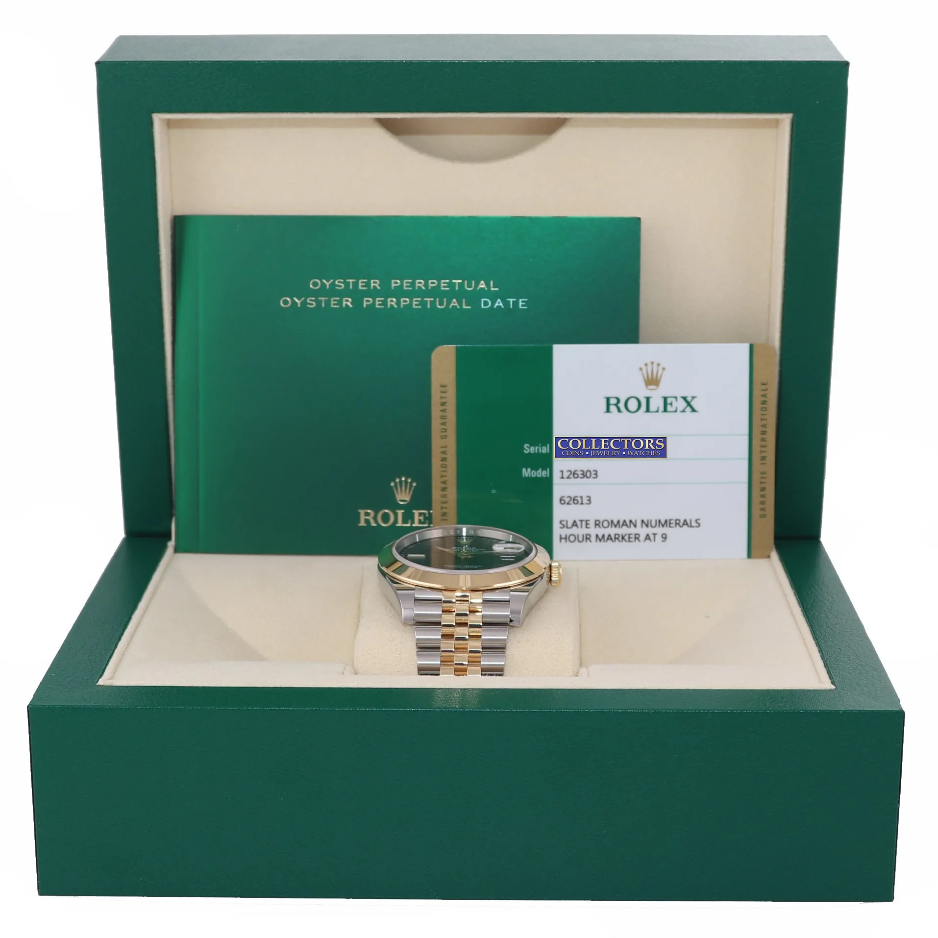 MINT PAPERS 2019 Rolex DateJust 41 Slate Wimbledon 126303 41mm Jubilee Watch