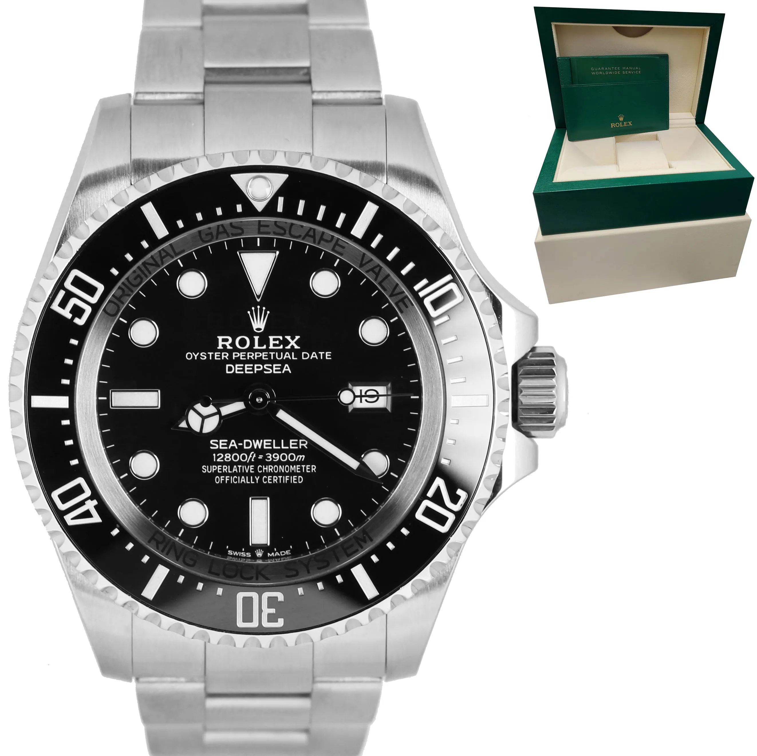 MINT Rolex Sea-Dweller Deepsea 126660 Black 44mm Dive Stainless Steel Watch