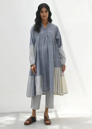 Monza blue handloom tunic dress