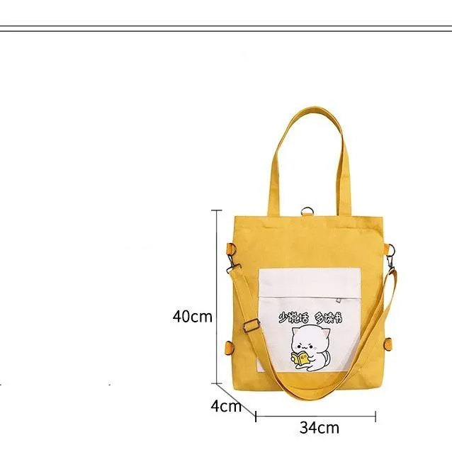 Multi-purpose Cat Learning Tote Bag