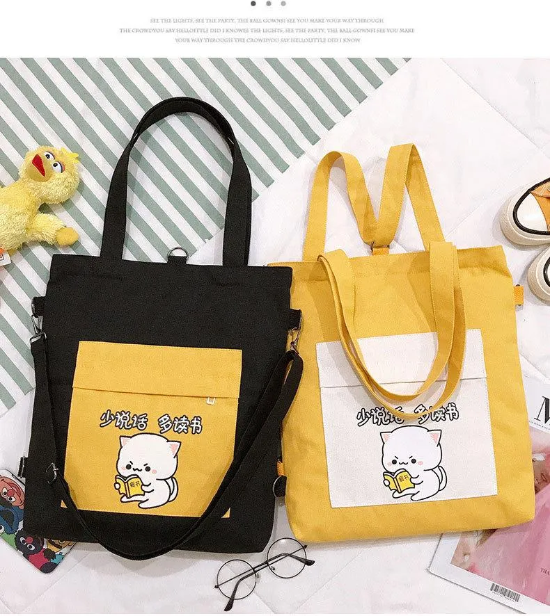 Multi-purpose Cat Learning Tote Bag