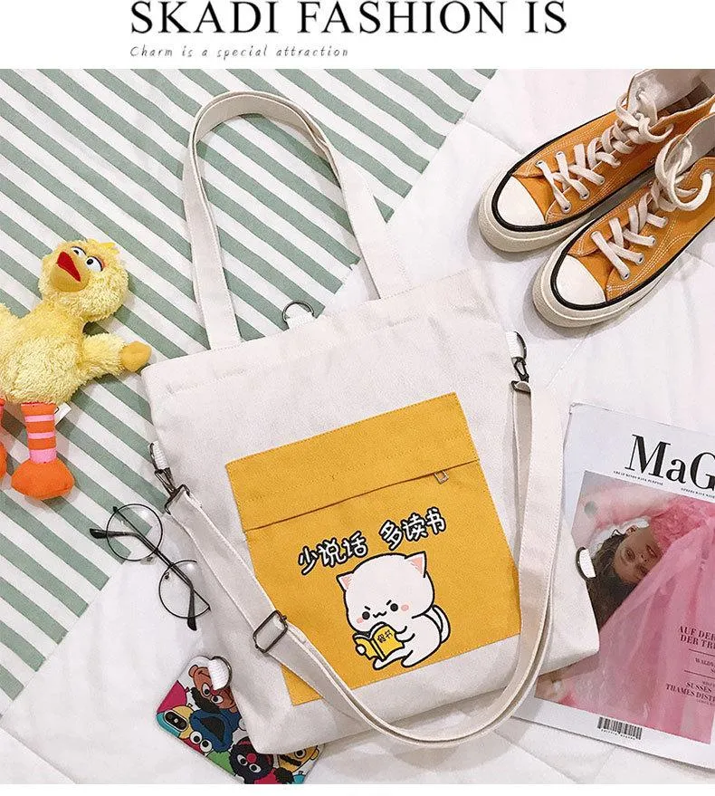 Multi-purpose Cat Learning Tote Bag