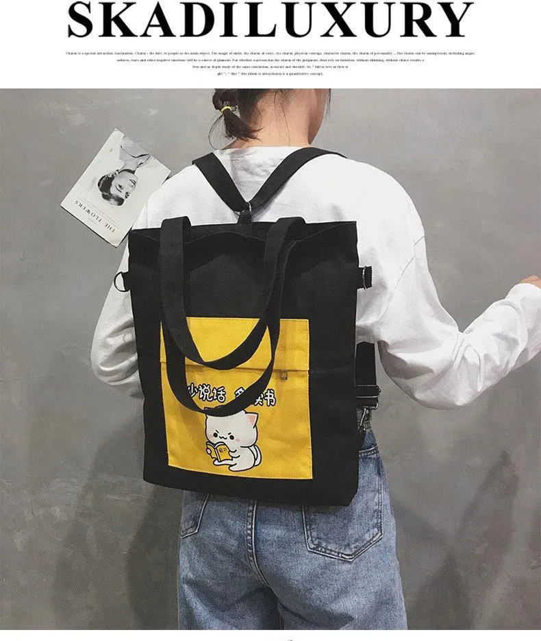 Multi-purpose Cat Learning Tote Bag