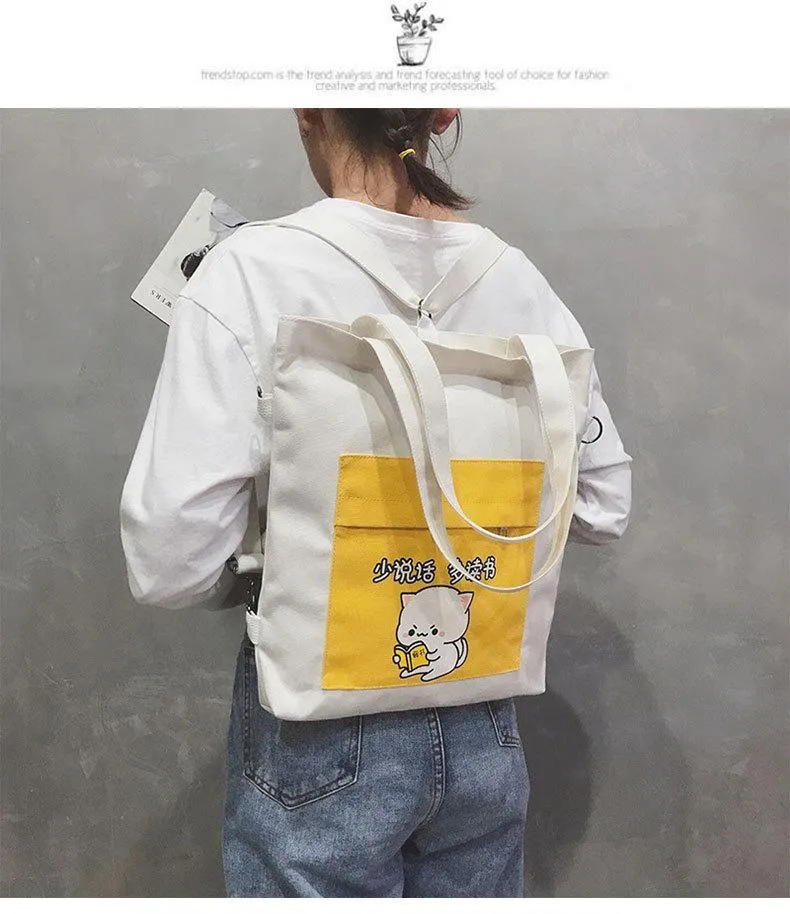 Multi-purpose Cat Learning Tote Bag