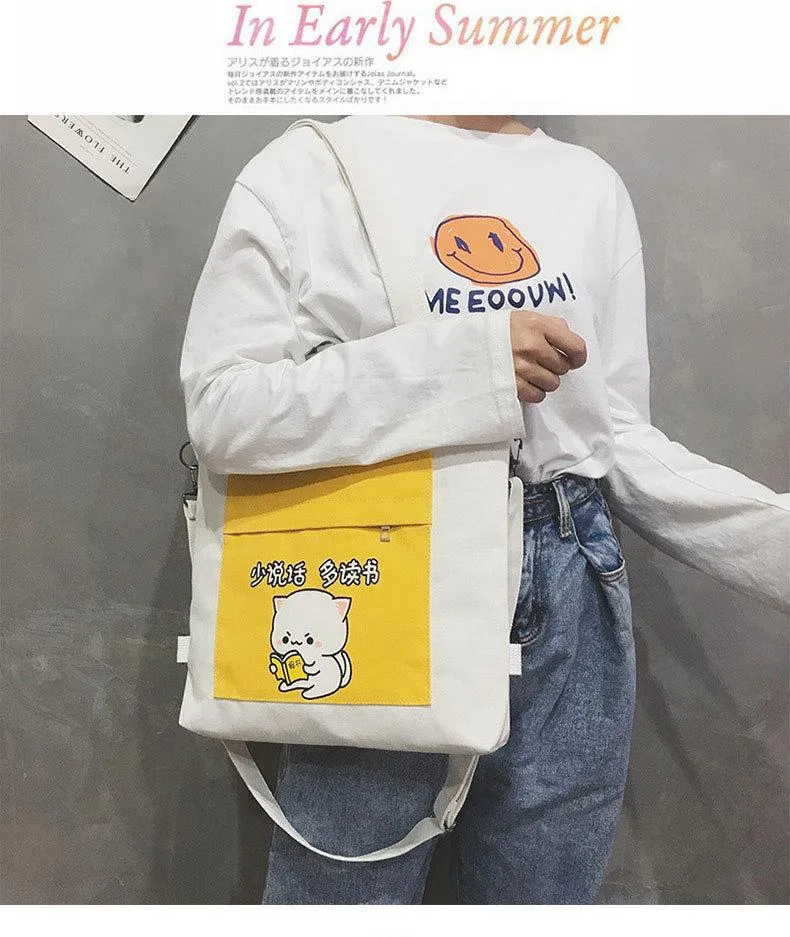 Multi-purpose Cat Learning Tote Bag