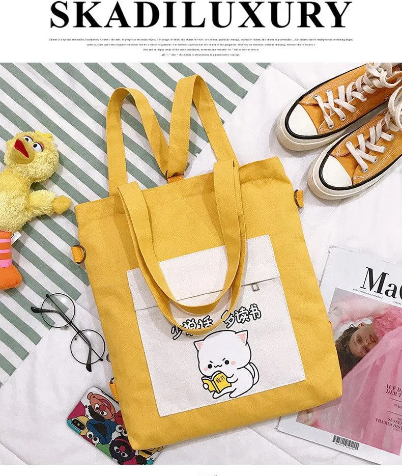 Multi-purpose Cat Learning Tote Bag