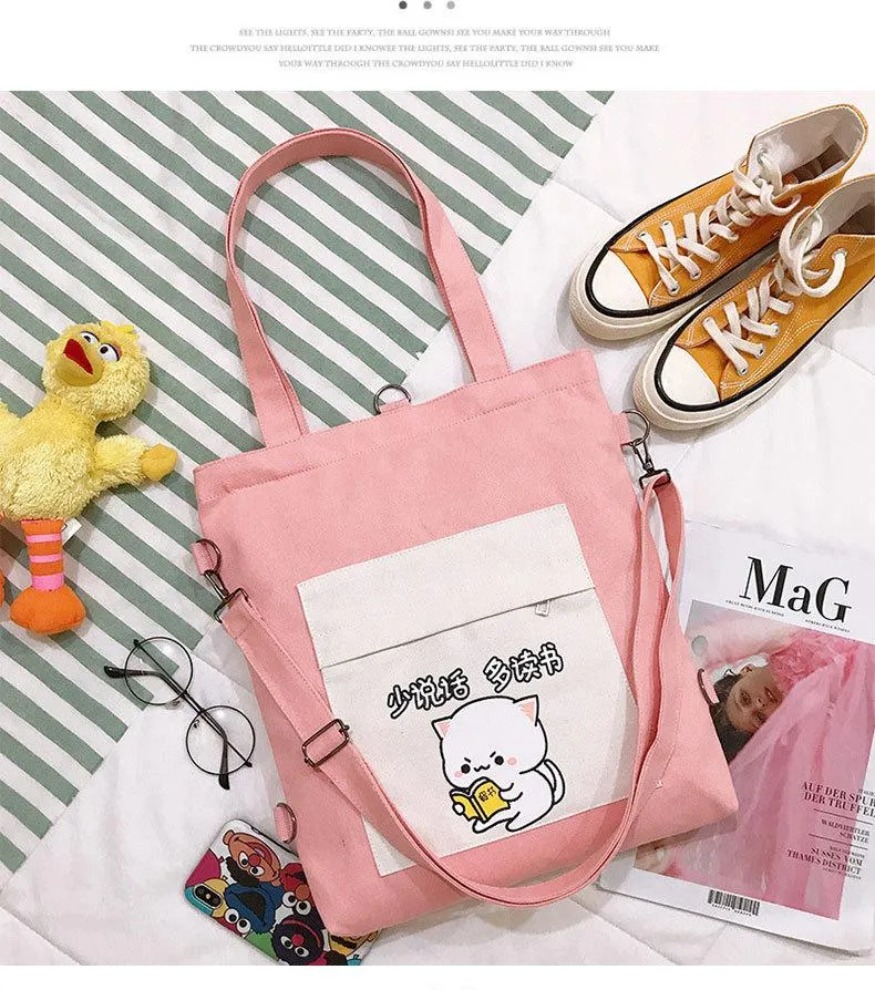 Multi-purpose Cat Learning Tote Bag