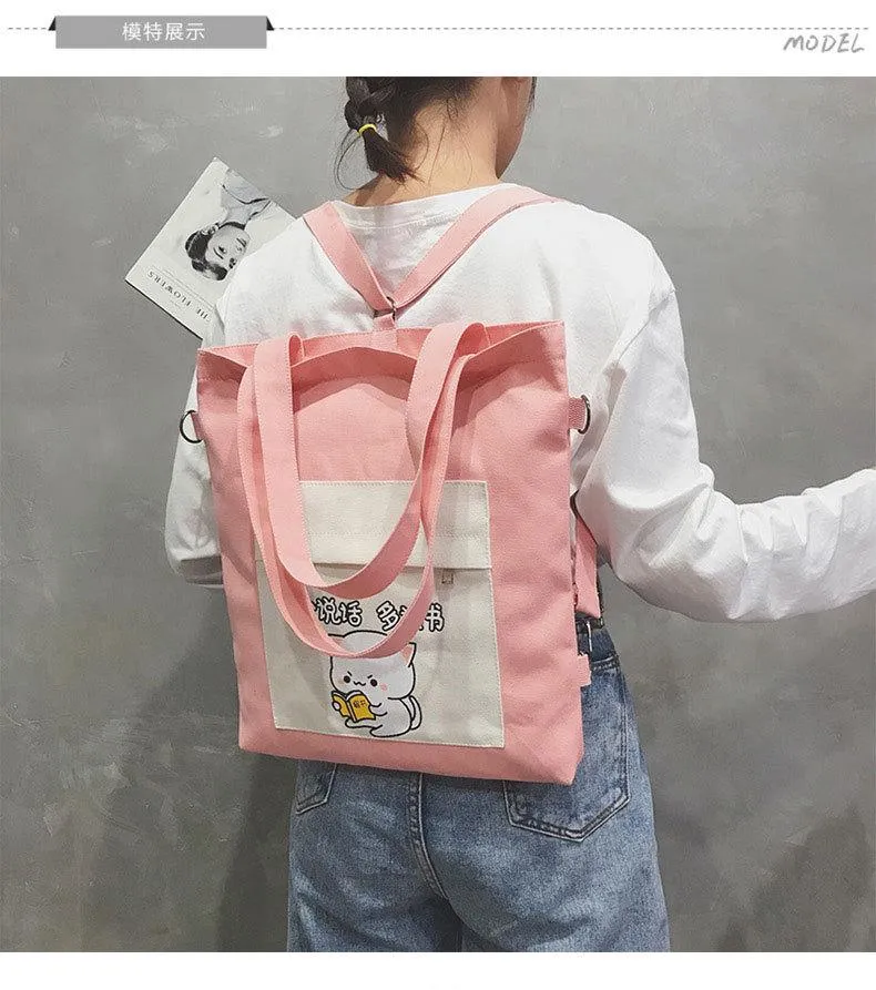 Multi-purpose Cat Learning Tote Bag