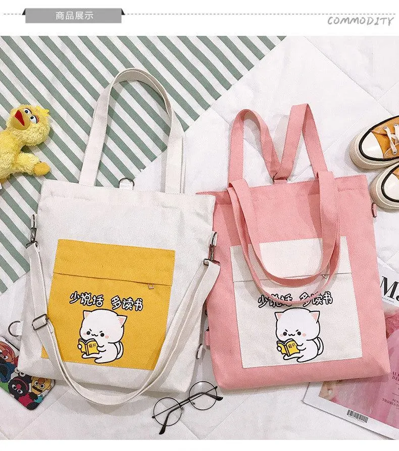 Multi-purpose Cat Learning Tote Bag