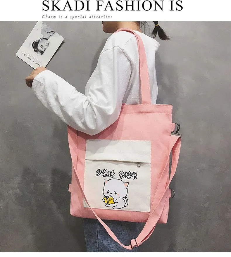 Multi-purpose Cat Learning Tote Bag