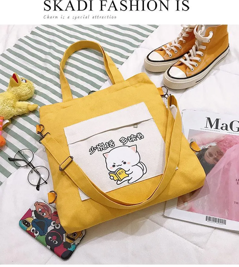 Multi-purpose Cat Learning Tote Bag