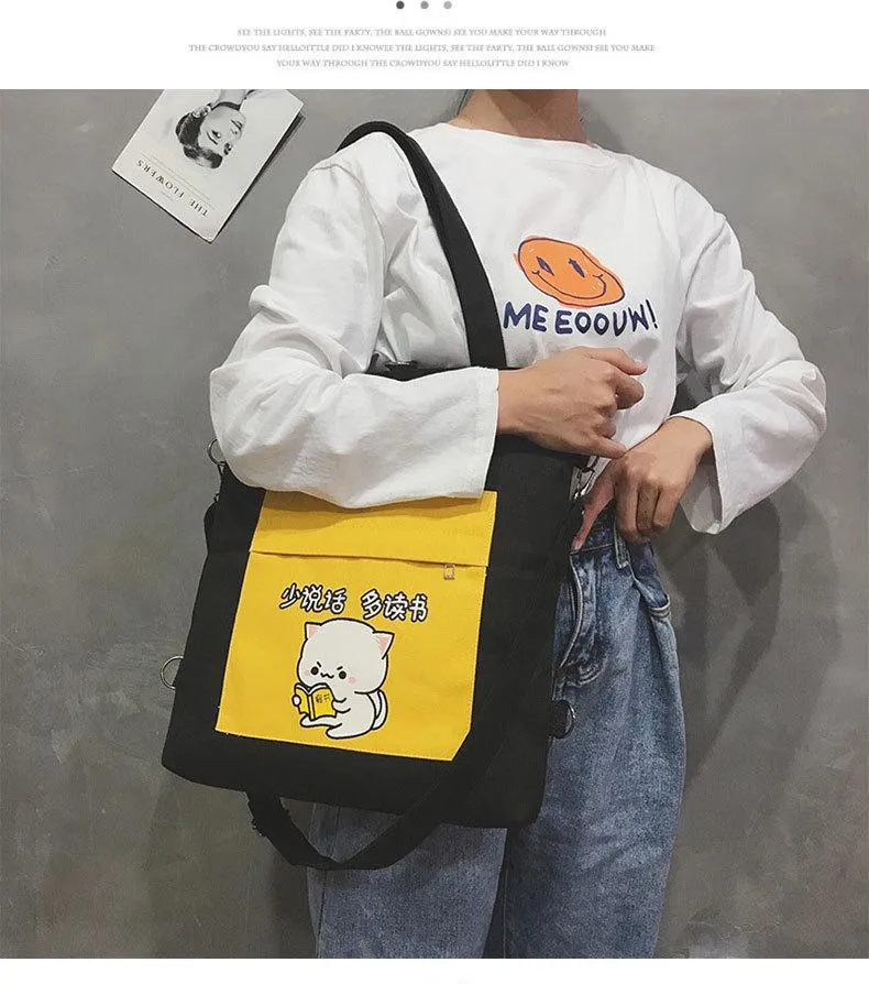 Multi-purpose Cat Learning Tote Bag
