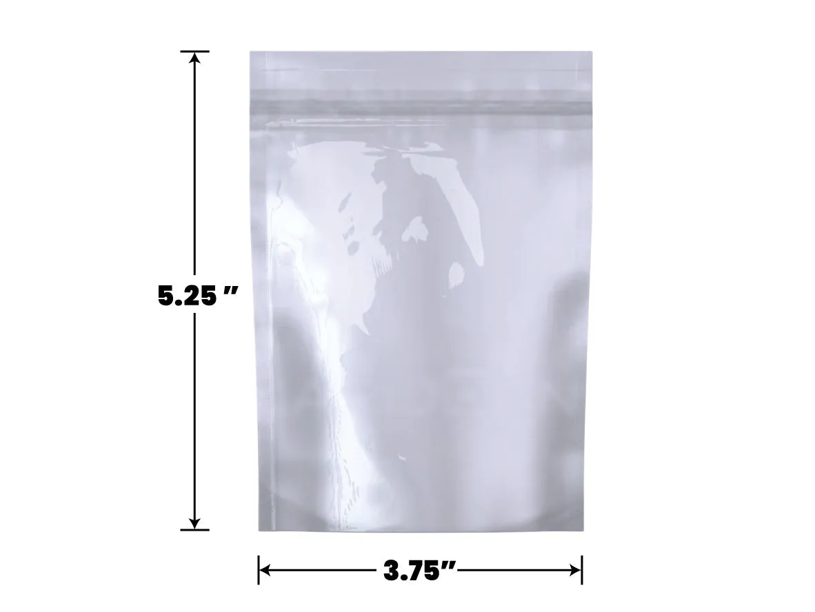 Mylar Bag White/Clear 1/8 Oz - 3.5 Grams (100 to 50,000 Count)