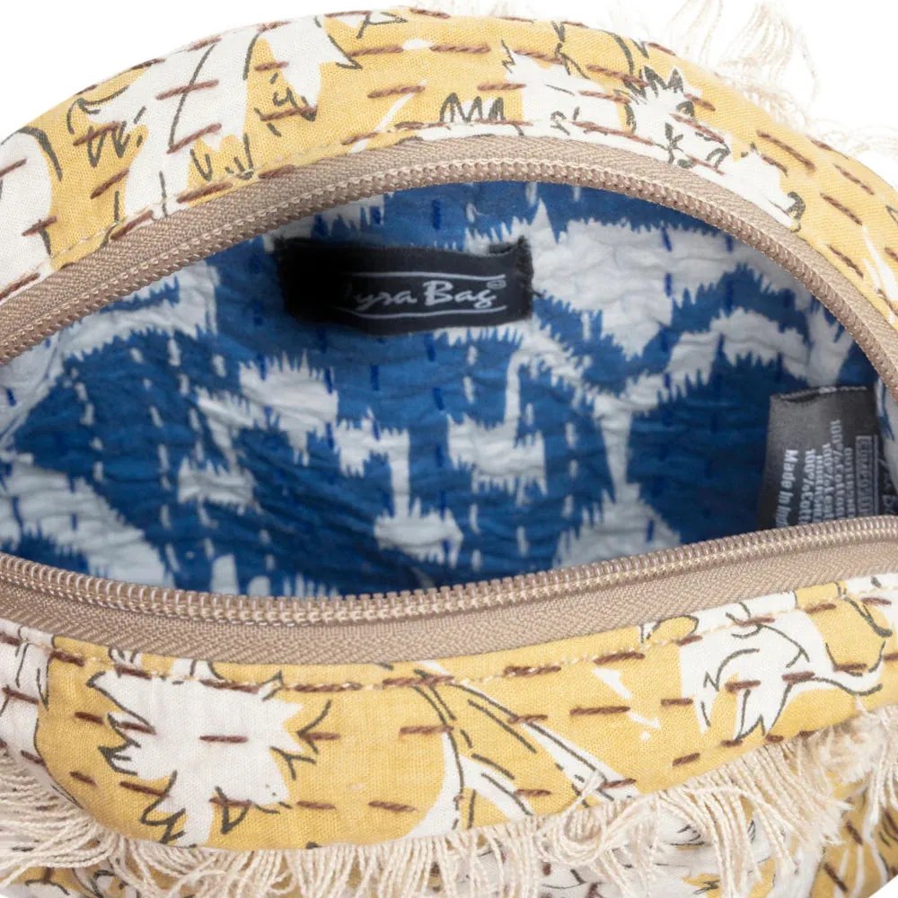 MYRA Golden Prairie Leaf Round Bag