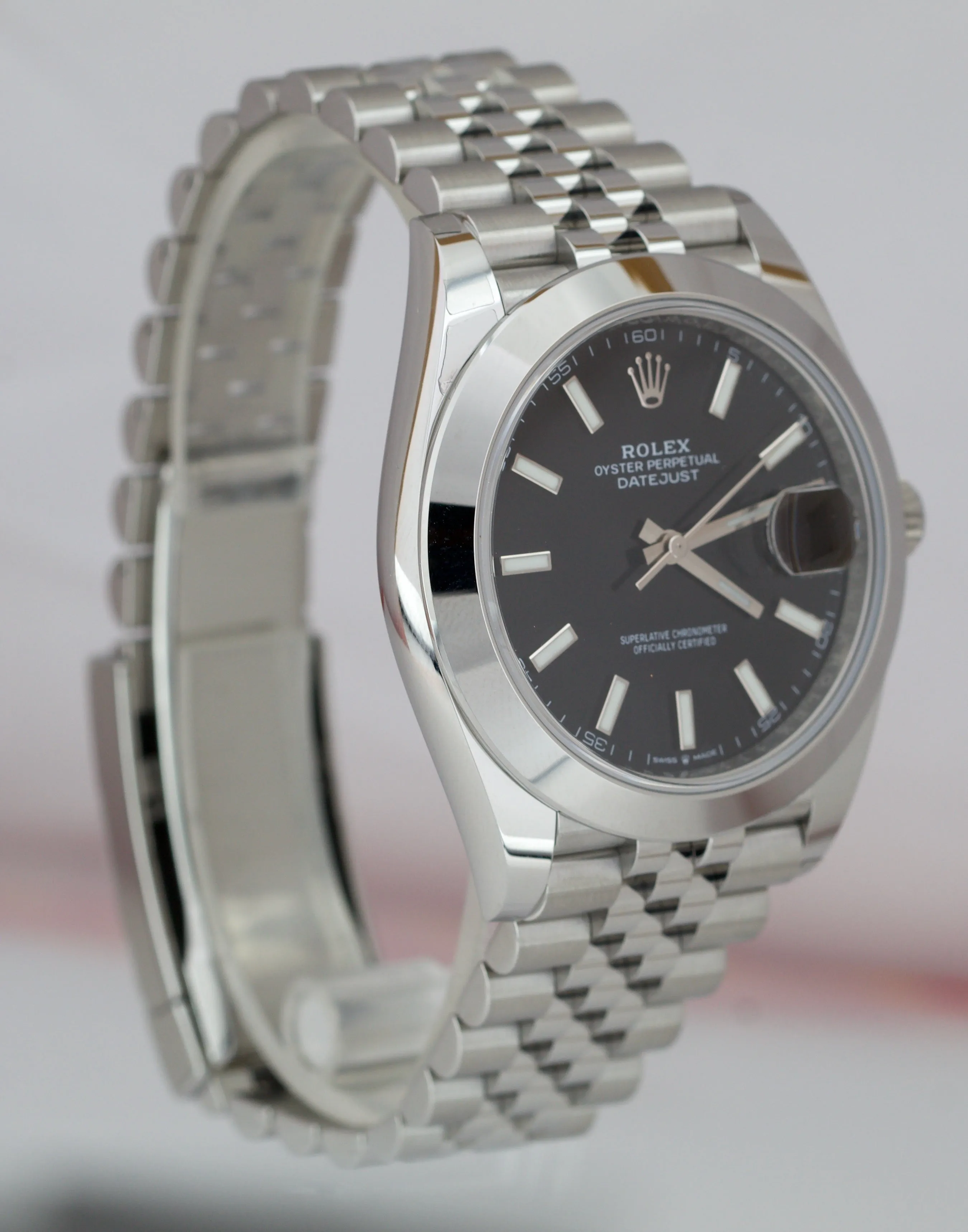NEW 2020 Rolex DateJust 41mm BLACK Stick JUBILEE Stainless Steel Watch 126300